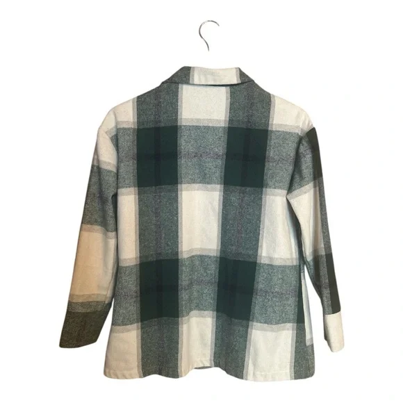 Green Plaid Shacket Jacket Women’s Size Small - Picture 3 of 4